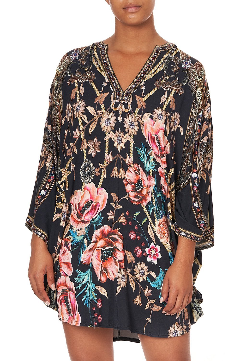 JERSEY SHORT KAFTAN WITH CURVED HEM BELLE OF THE BAROQUE