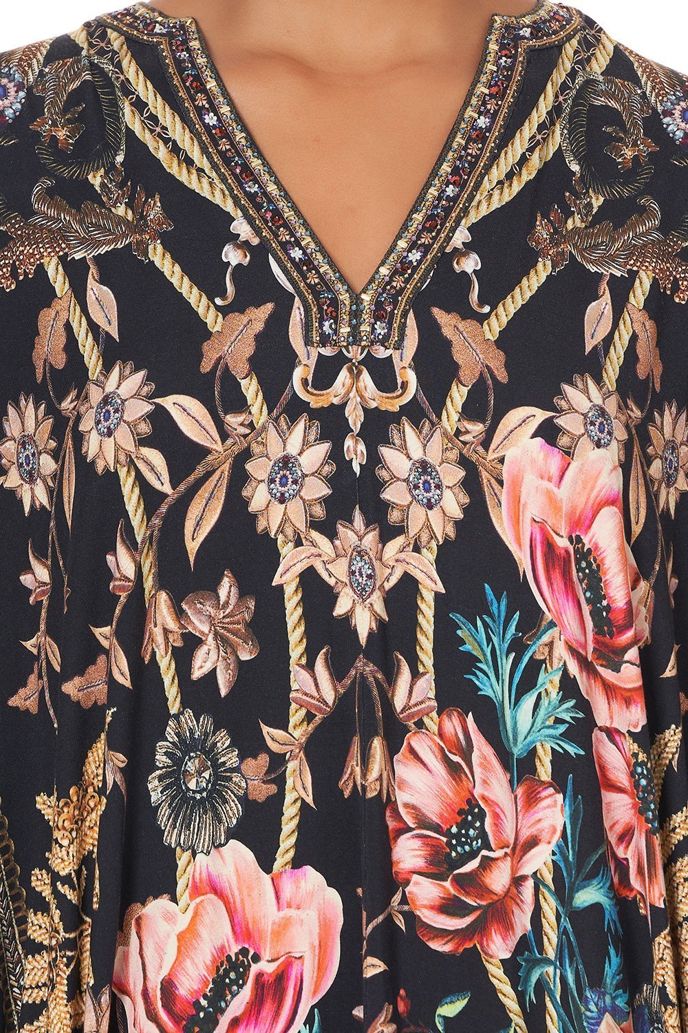 JERSEY SHORT KAFTAN WITH CURVED HEM BELLE OF THE BAROQUE