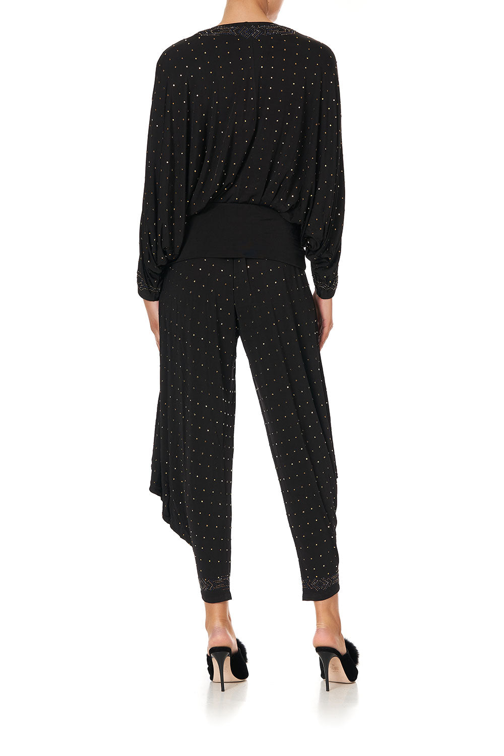 DOLMAN SLEEVE JERSEY TOP DRIPPING IN DECO