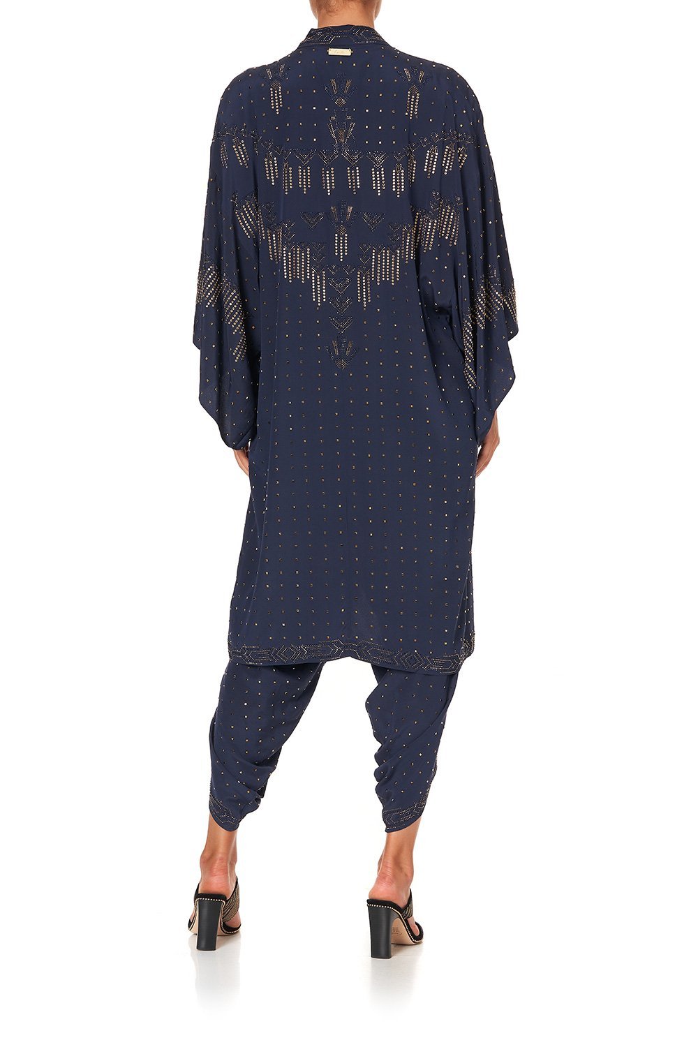 MID LENGTH KIMONO COAT LUXE NAVY