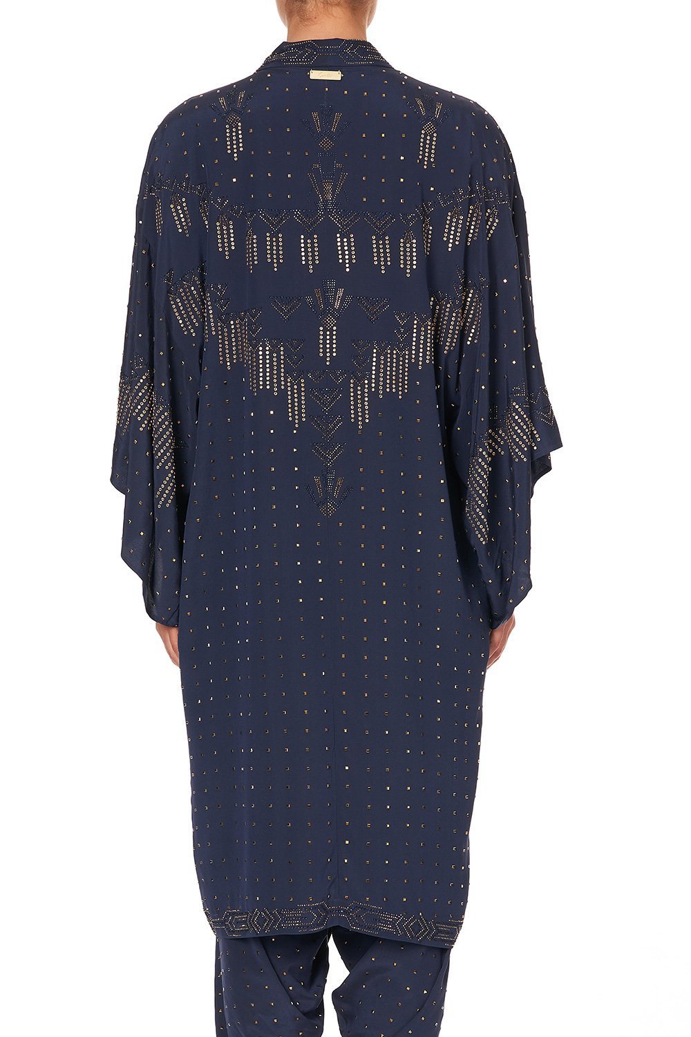 MID LENGTH KIMONO COAT LUXE NAVY