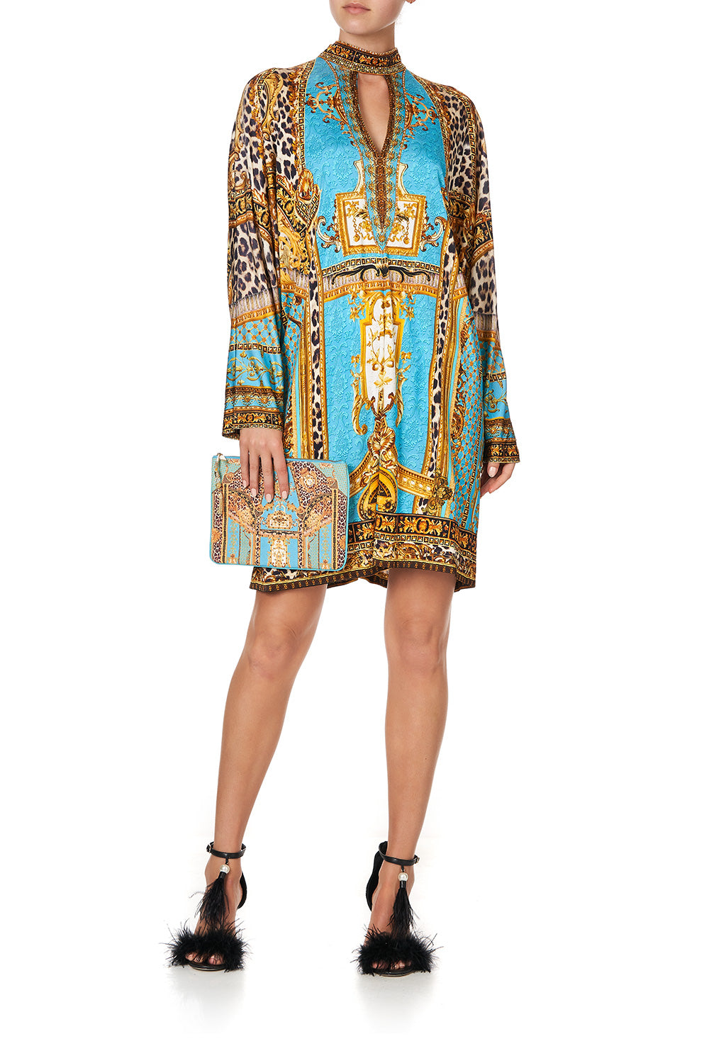 SMALL CANVAS CLUTCH DRIPPING IN DECADENCE