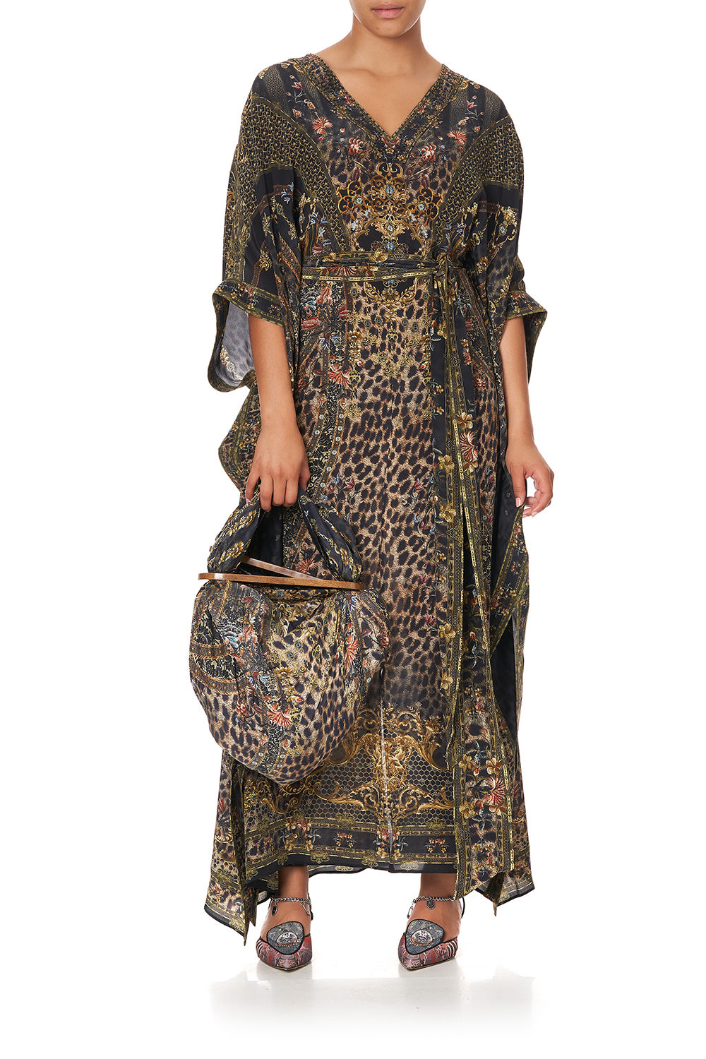 KAFTAN WITH V-NECKBAND AND BELT ABINGDON PALACE