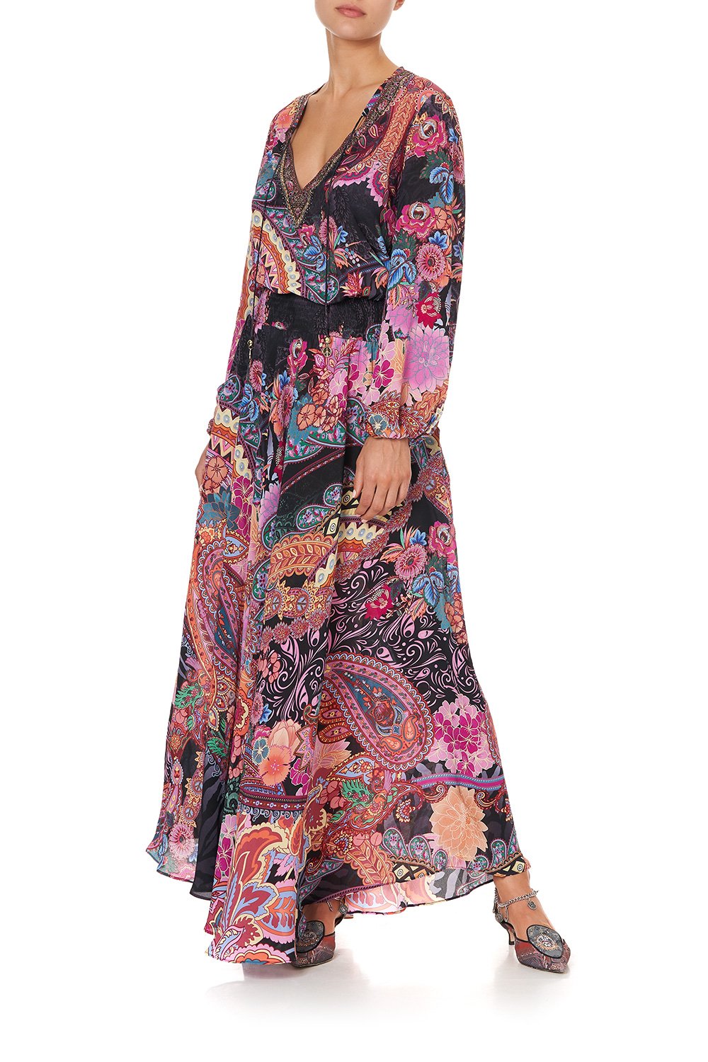 SHIRRED RELAXED FIT DRESS SWINGING SIXTIES