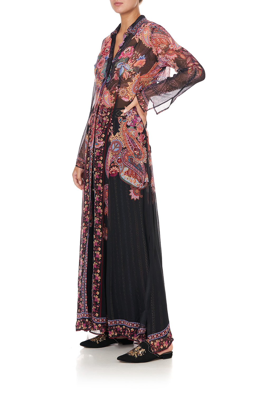 PRINTED TRENCH SWINGING SIXTIES