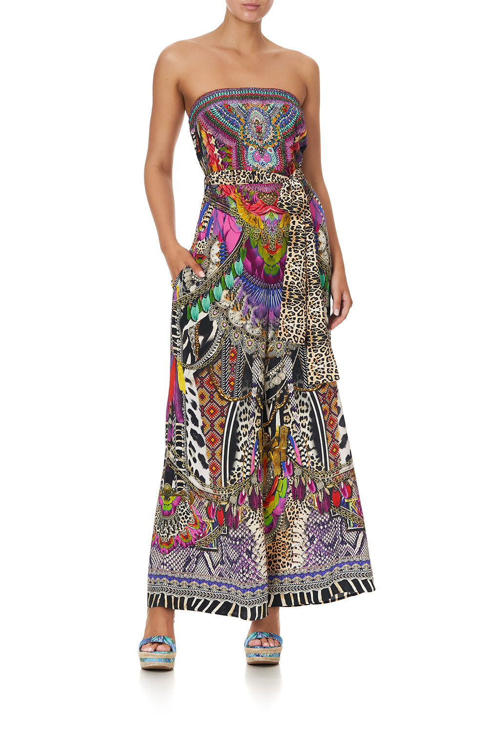TIE WAIST STRAPLESS JUMPSUIT GUARDIANS OF THE SUN