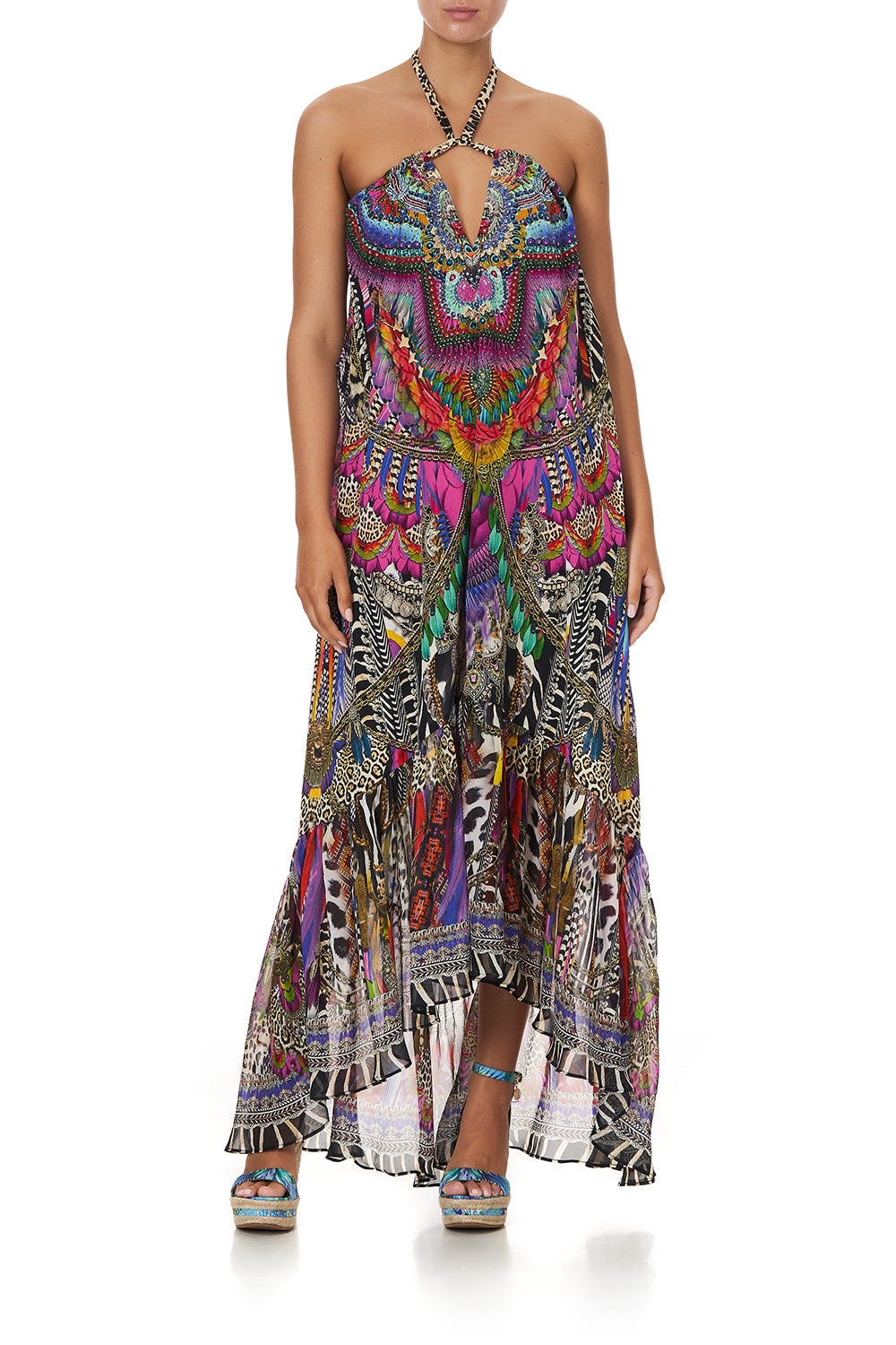 DROP SHOULDER FLARED DRESS GUARDIANS OF THE SUN