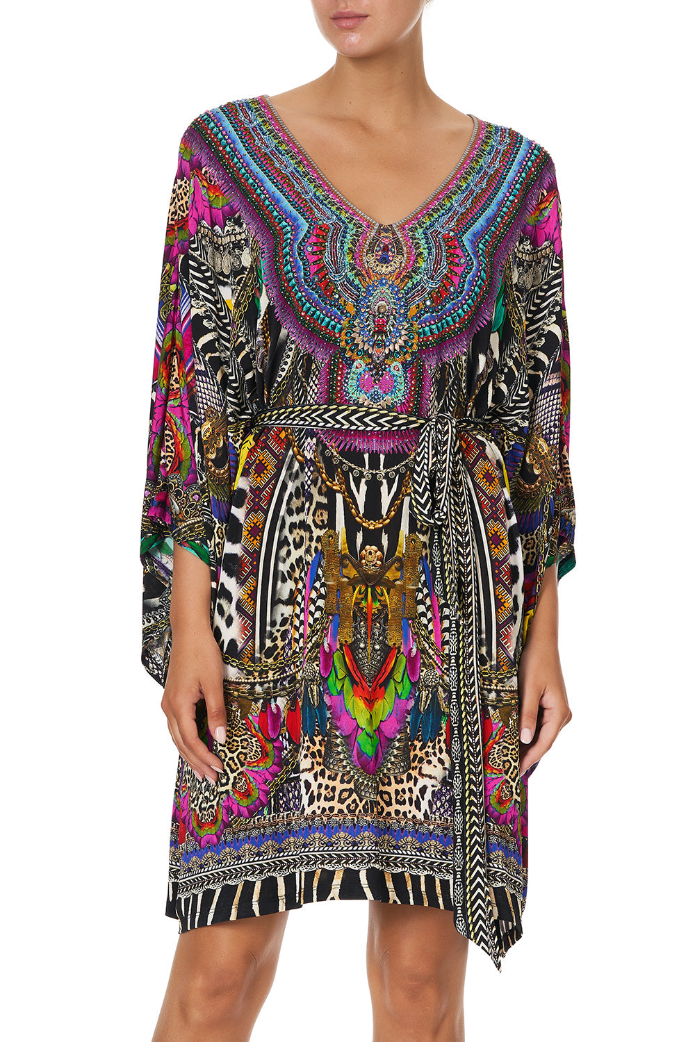 V NECK JERSEY SHORT KAFTAN W TIE GUARDIANS OF THE SUN