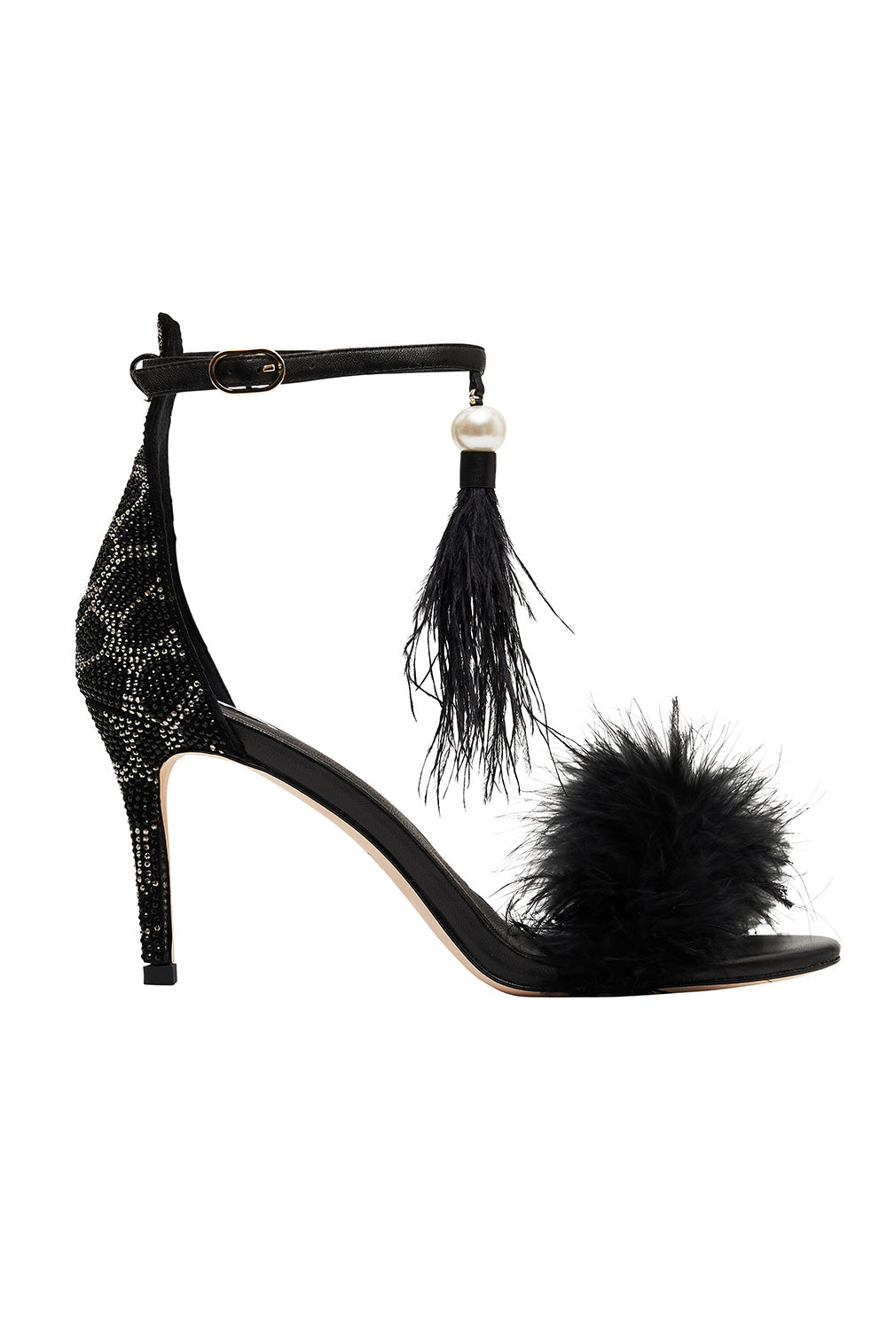 FEATHERED HEEL SOLID BLACK