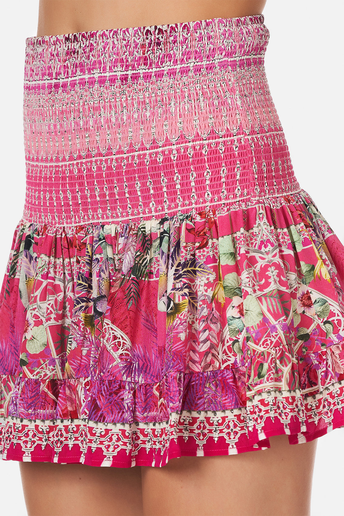 SHORT SHIRRED SKIRT GLASSHOUSE ROMANCE