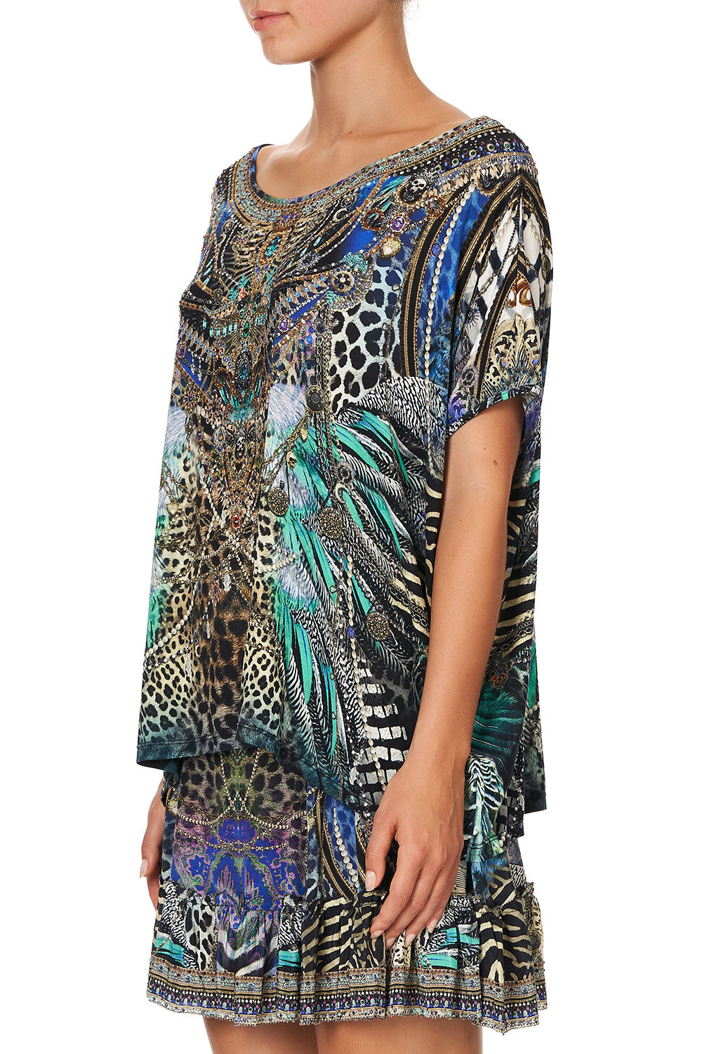 LOOSE FIT ROUND NECK TEE ANIMAL ARMY