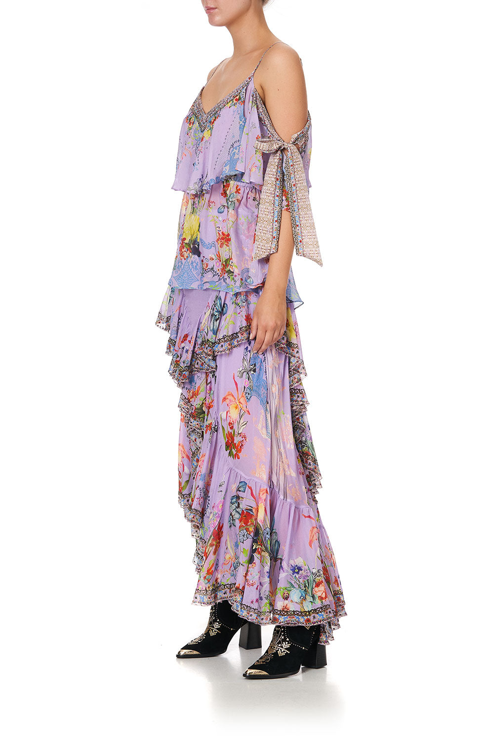 RUFFLE TOP WITH TIE SLEEVE AT FIRST SIGHT