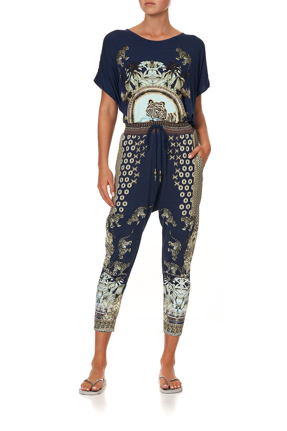 RIB WAIST RELAXED PANT A LITTLE PAST TWILIGHT