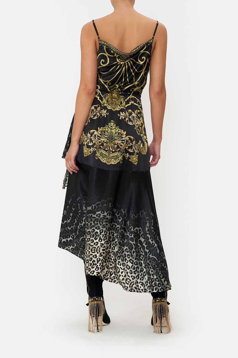 WRAP DRESS WITH RUFFLE HEM SHADOWS OF ARMADA