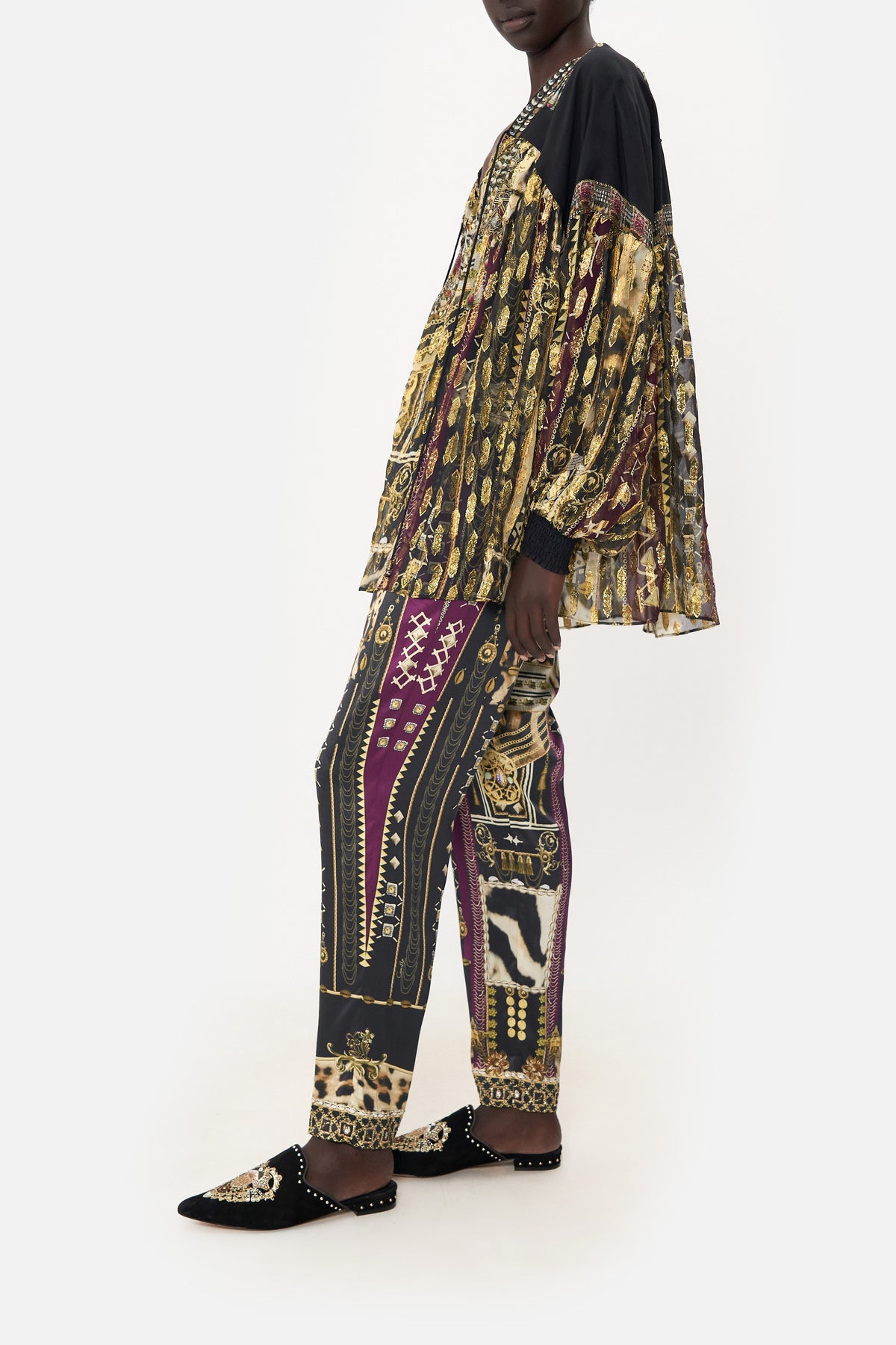 BLOUSON BLOUSE WITH NECK TIE DESERT DREAMS