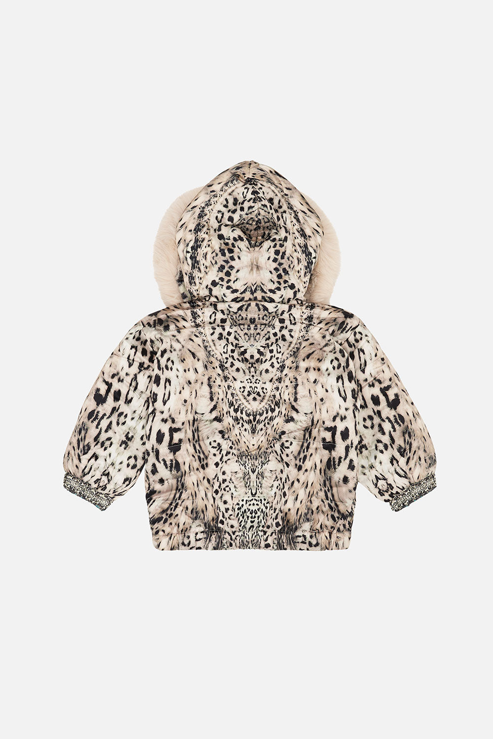 KIDS REVERSIBLE PUFFER WITH REMOVABLE FUR TRIM 4-10 SNOW WHISPERS