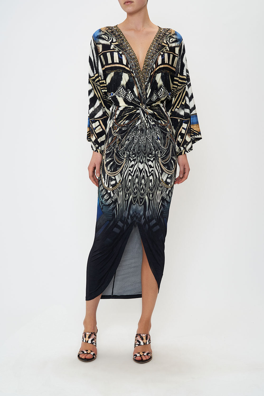 LONG SPLIT FRONT TWIST DRESS KNIGHT OF THE WILD