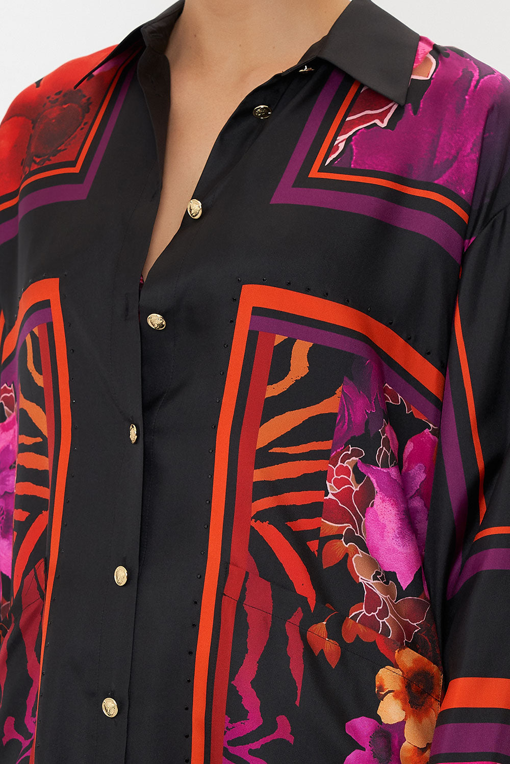 SHIRT TUNIC WITH POCKETS MIDNIGHT POPPY