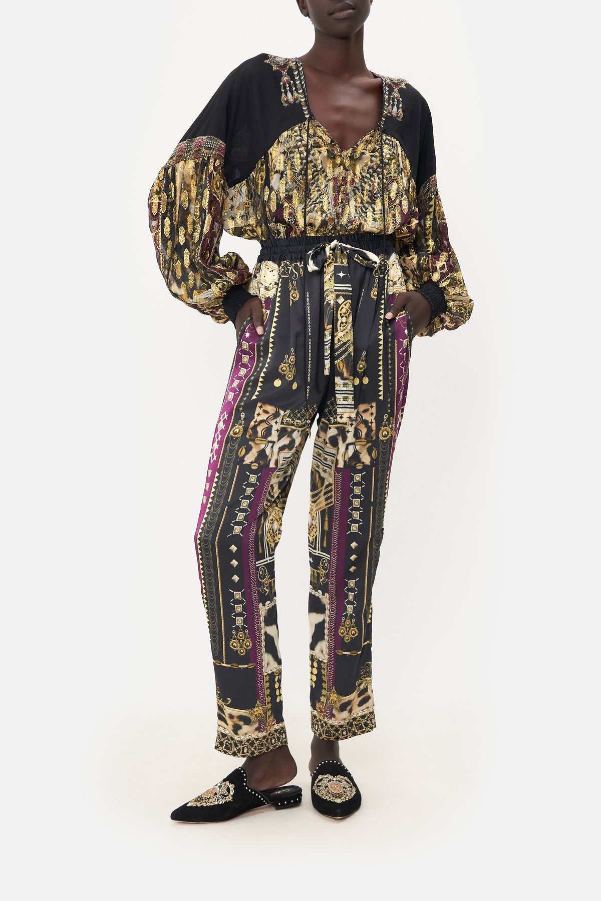 DROP CROTCH SLIM LEG PANT DESERT DREAMS