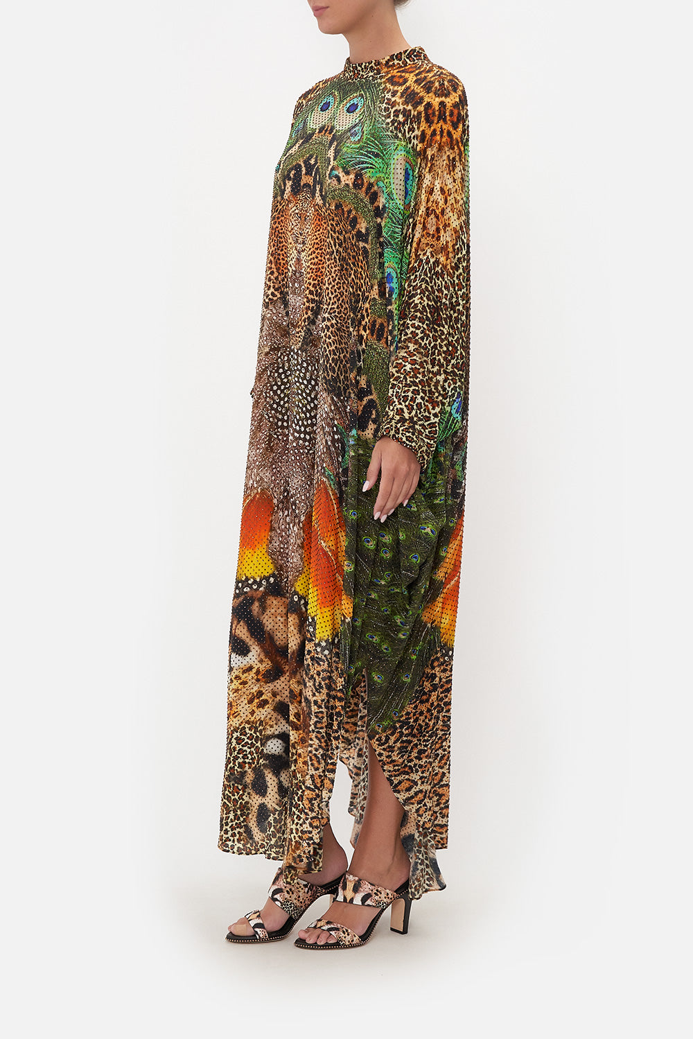 HIGH COLLAR KAFTAN WITH TIE SURREALIST XANADU