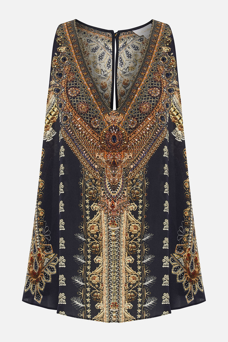 V-NECK CROSS FRONT DRESS ITS ALL OVER TORERO
