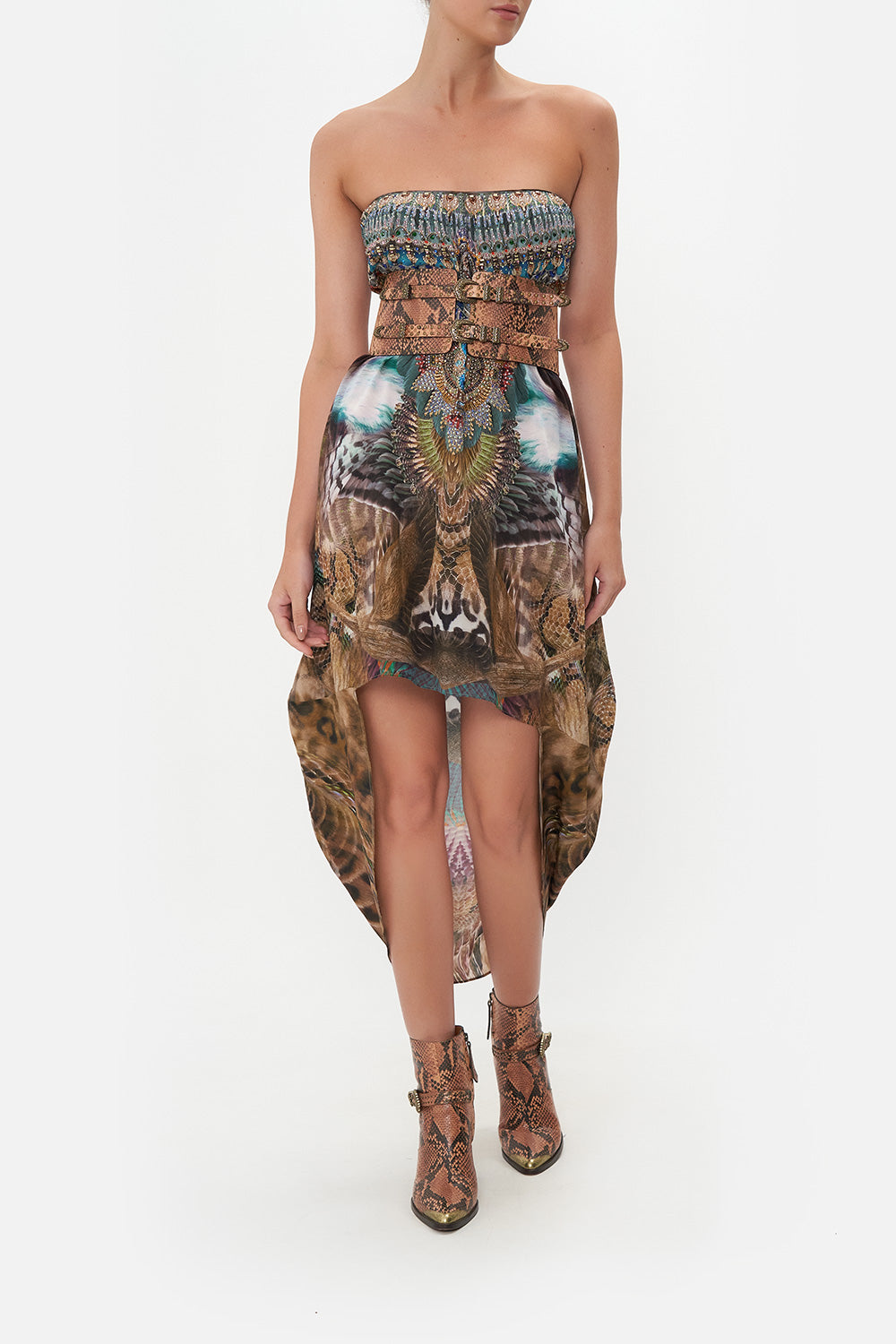 SCOOP BACK HEM DRESS CALL OF THE FALCON