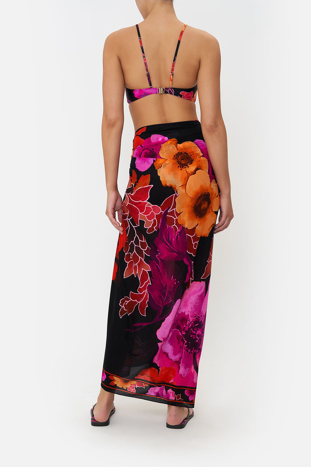LONG SARONG MIDNIGHT POPPY