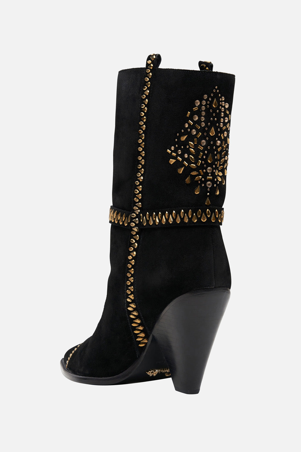 CALF LENGTH HEELED BOOT SOLID BLACK