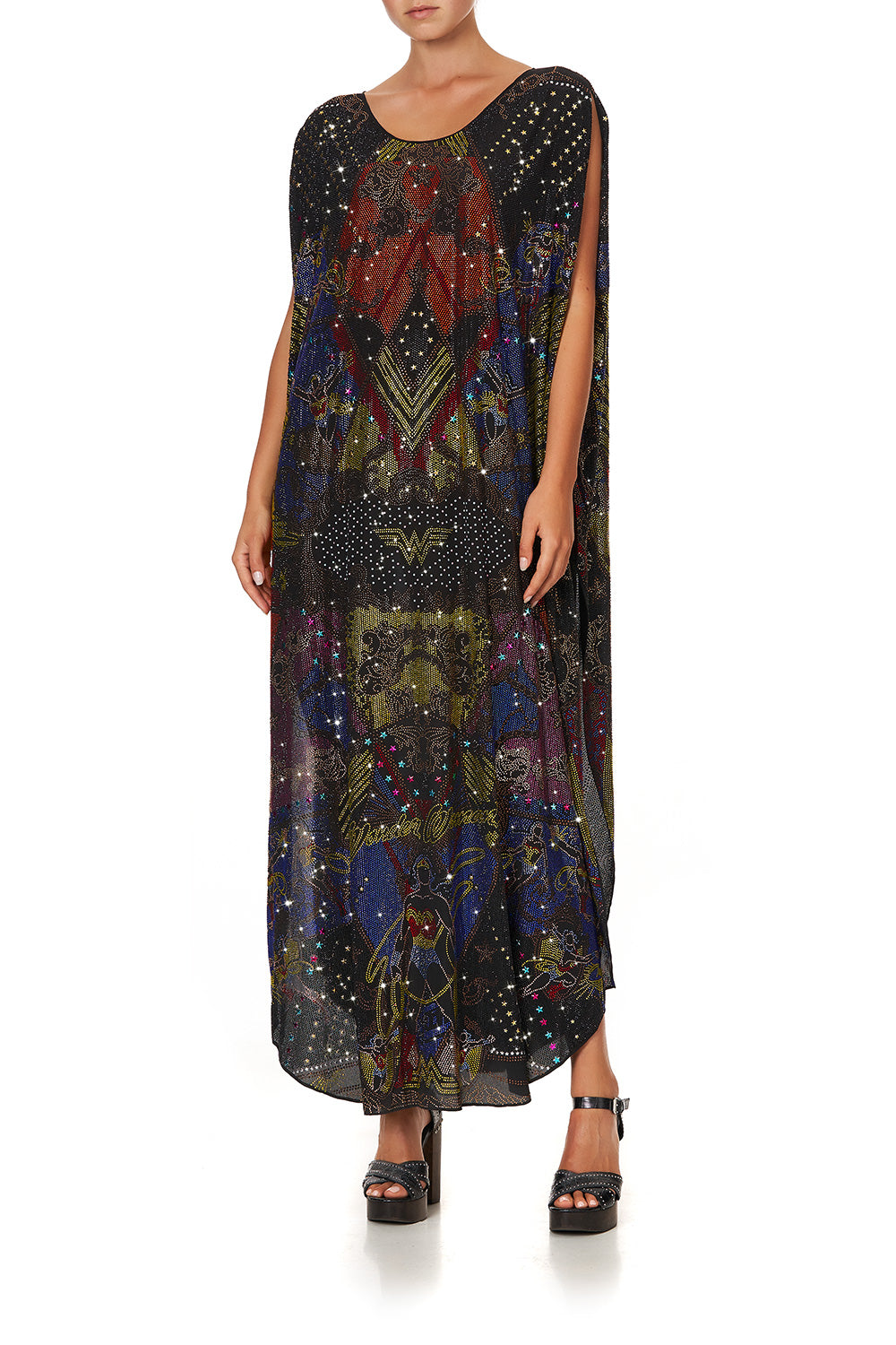 SHEER ROUND NECK KAFTAN WONDER WOMAN
