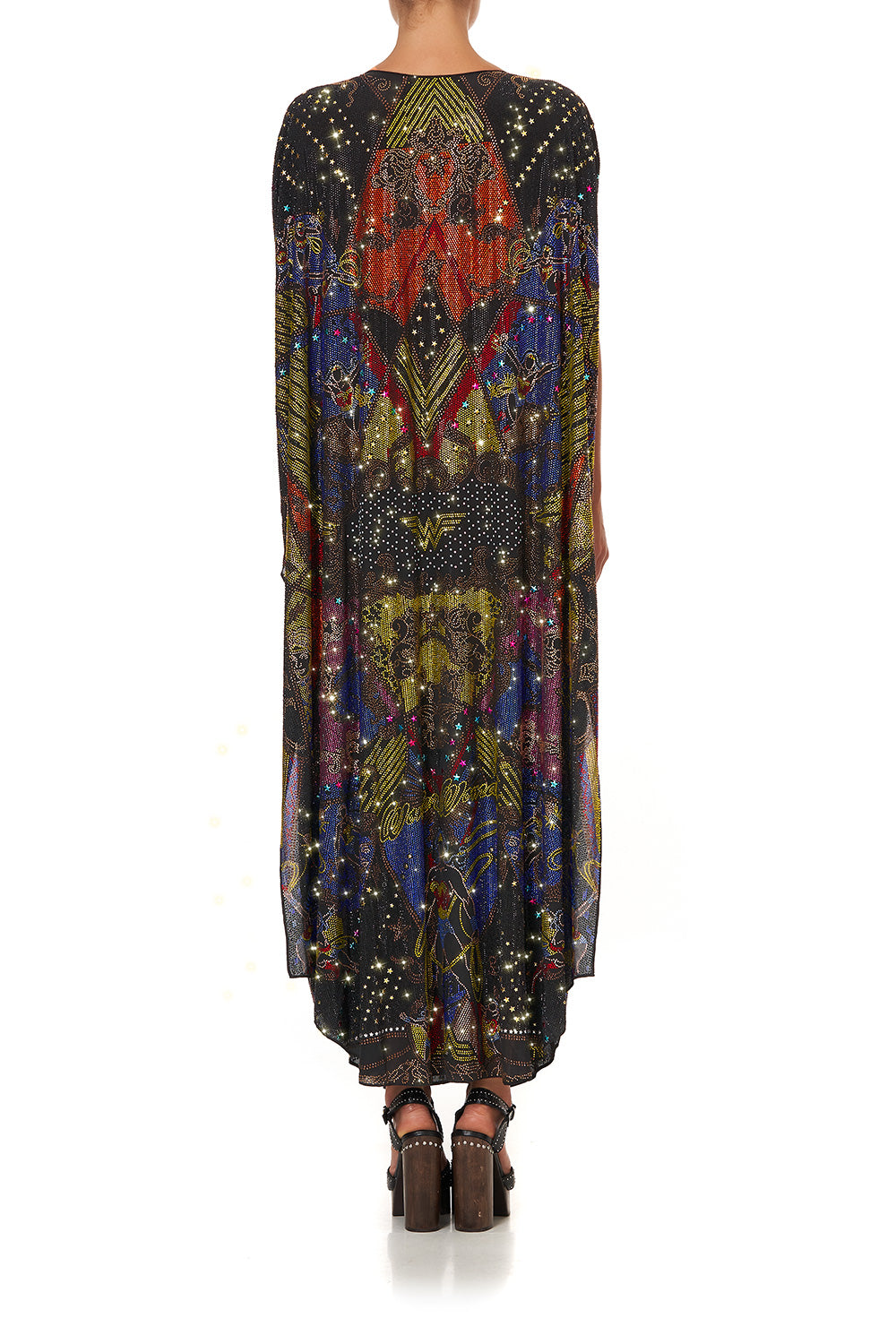 SHEER ROUND NECK KAFTAN WONDER WOMAN