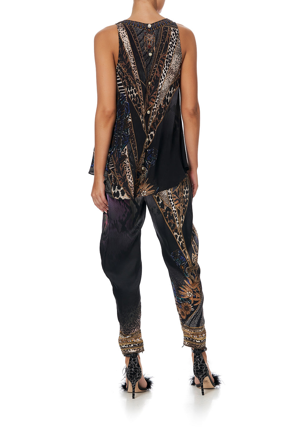 V NECK BUTTON BACK TOP LADY STARDUST