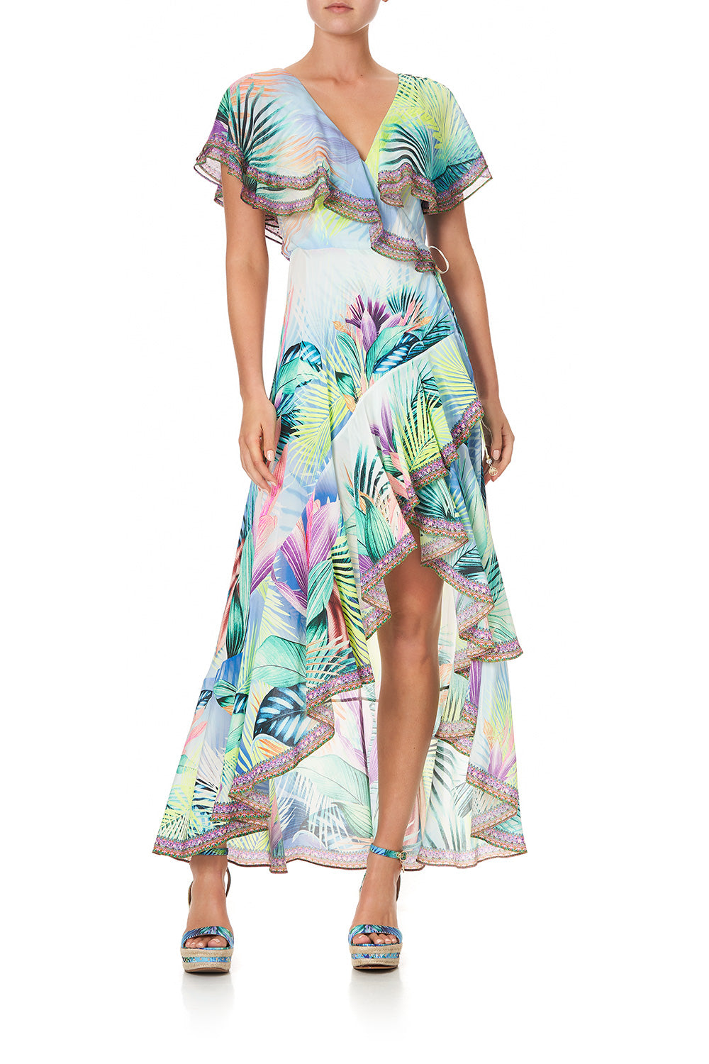 FRILL SLEEVE LONG DRESS WHATS YOUR VICE