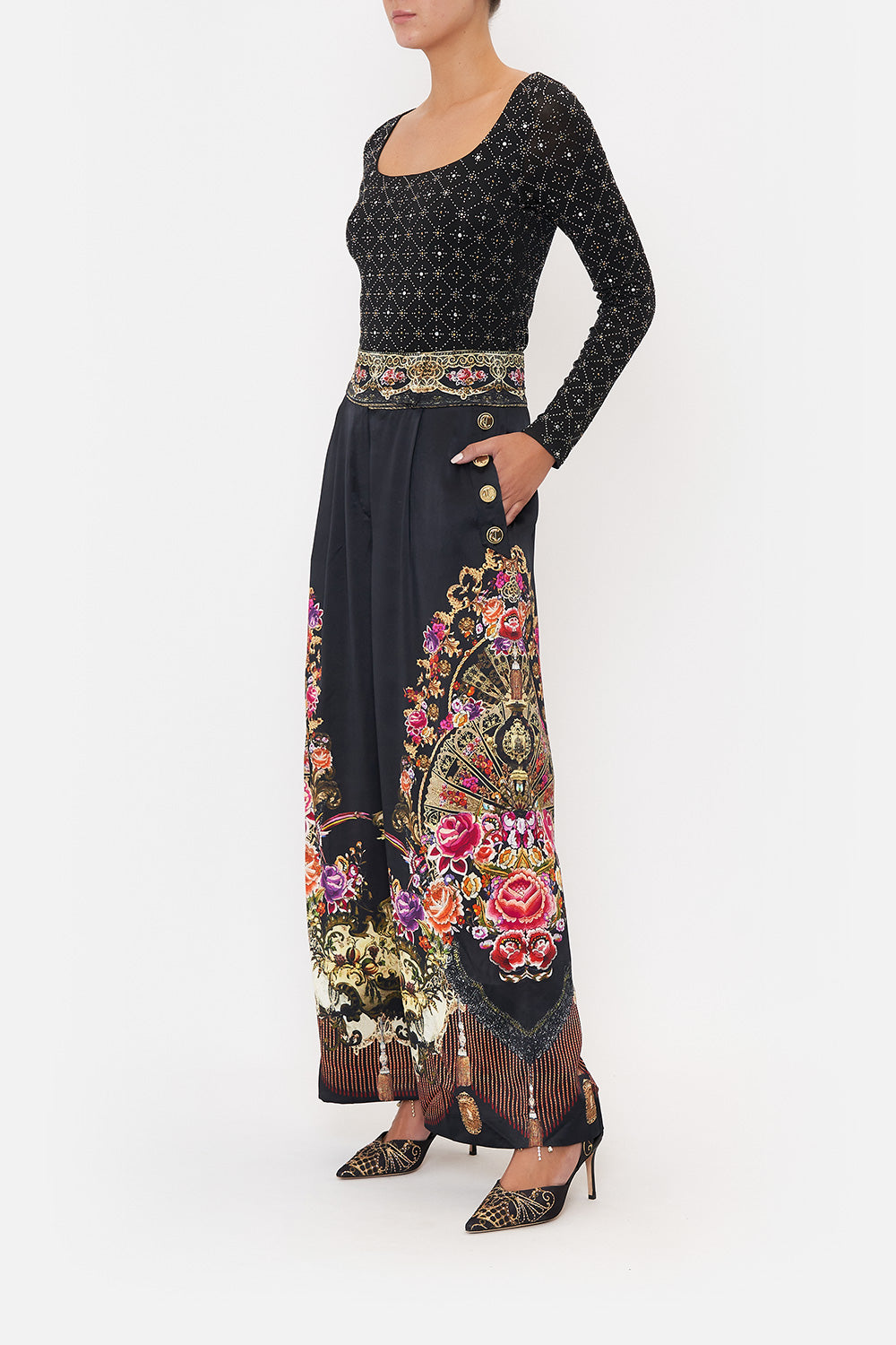 WIDE LEG PANT WITH BUTTONS DANCE WITH DUENDE
