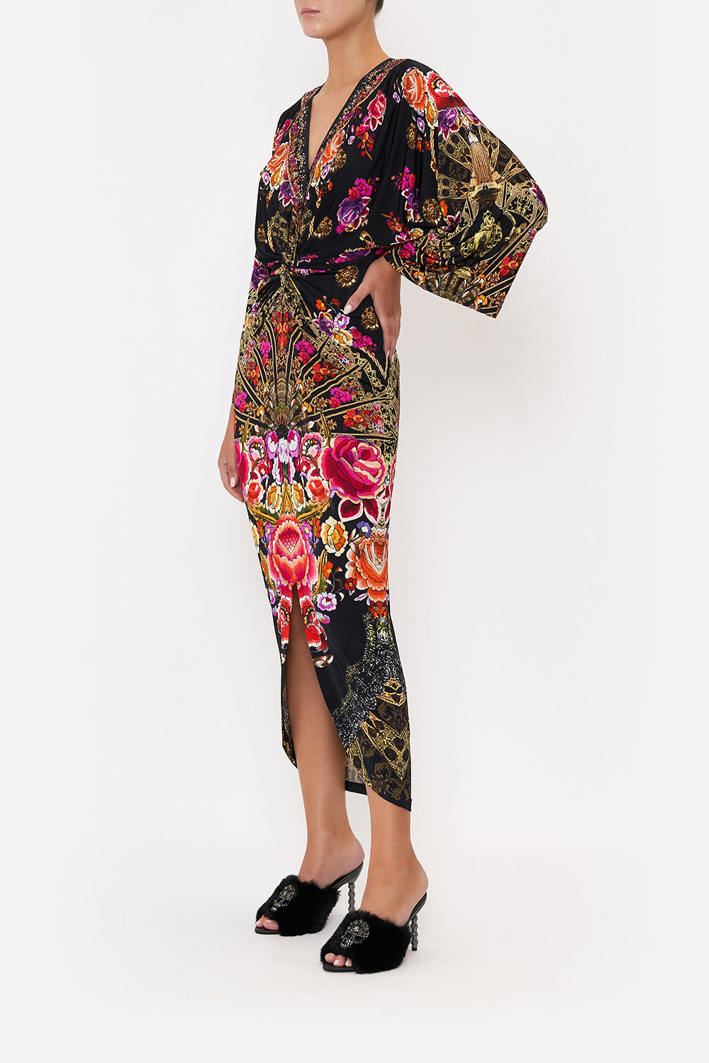 LONG SPLIT FRONT TWIST DRESS DANCE WITH DUENDE