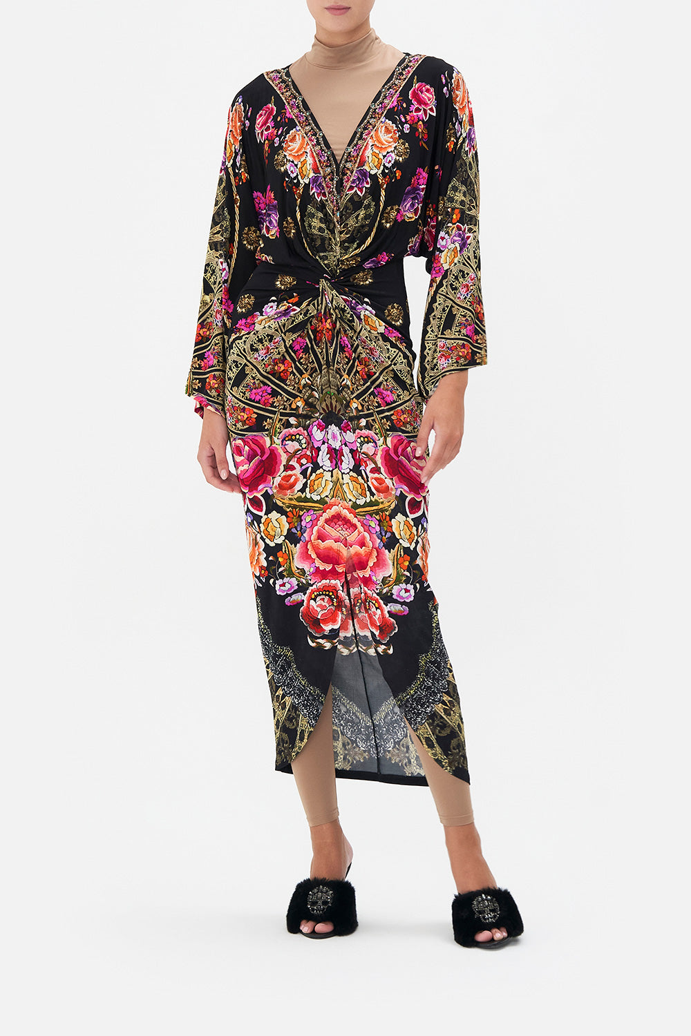 LONG SPLIT FRONT TWIST DRESS DANCE WITH DUENDE