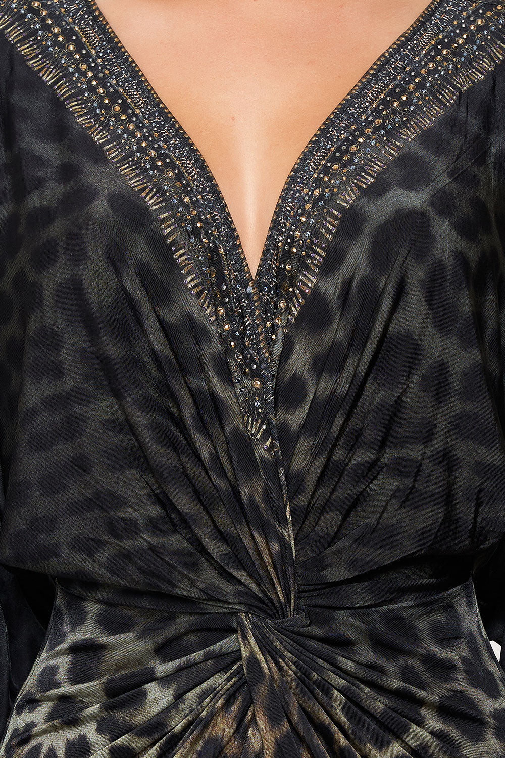 LONG SPLIT FRONT TWIST DRESS ORDER OF DISORDER