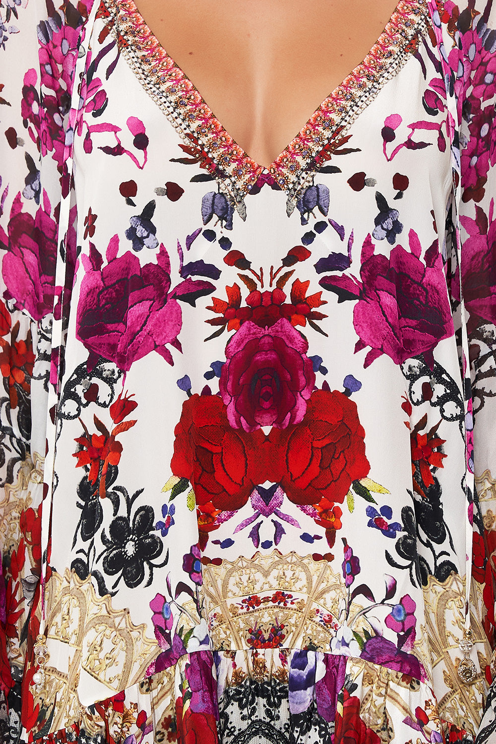 A-LINE GATHERED PANEL DRESS REIGN OF ROSES