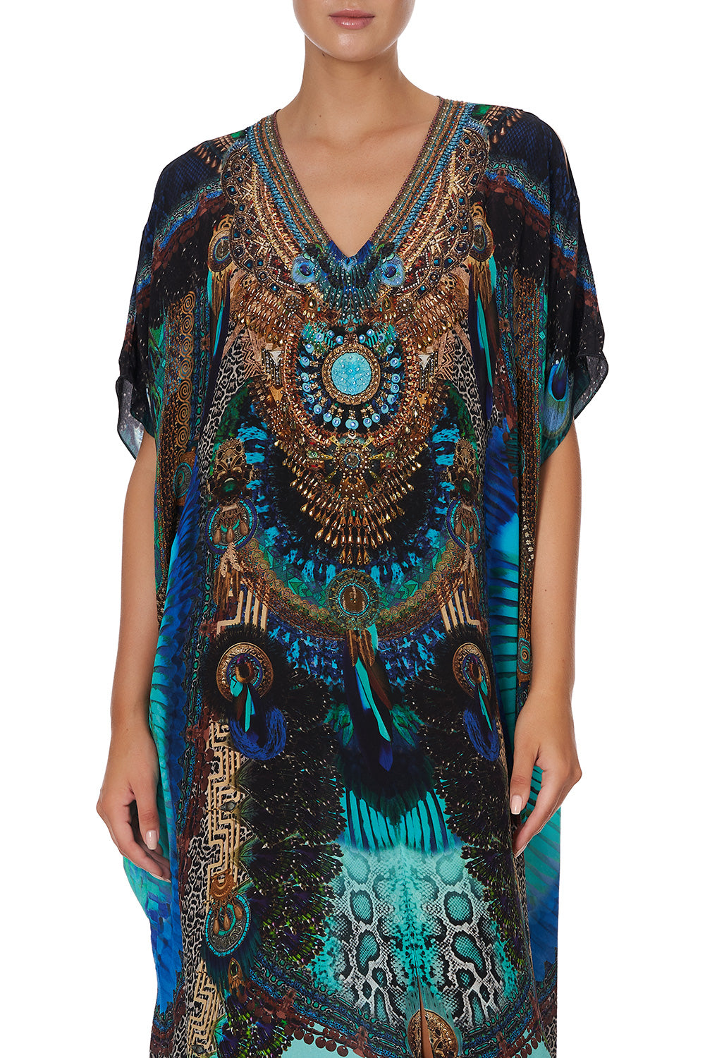 SLIM FIT KAFTAN WITH SPLIT TEMPLE TEMPTRESS