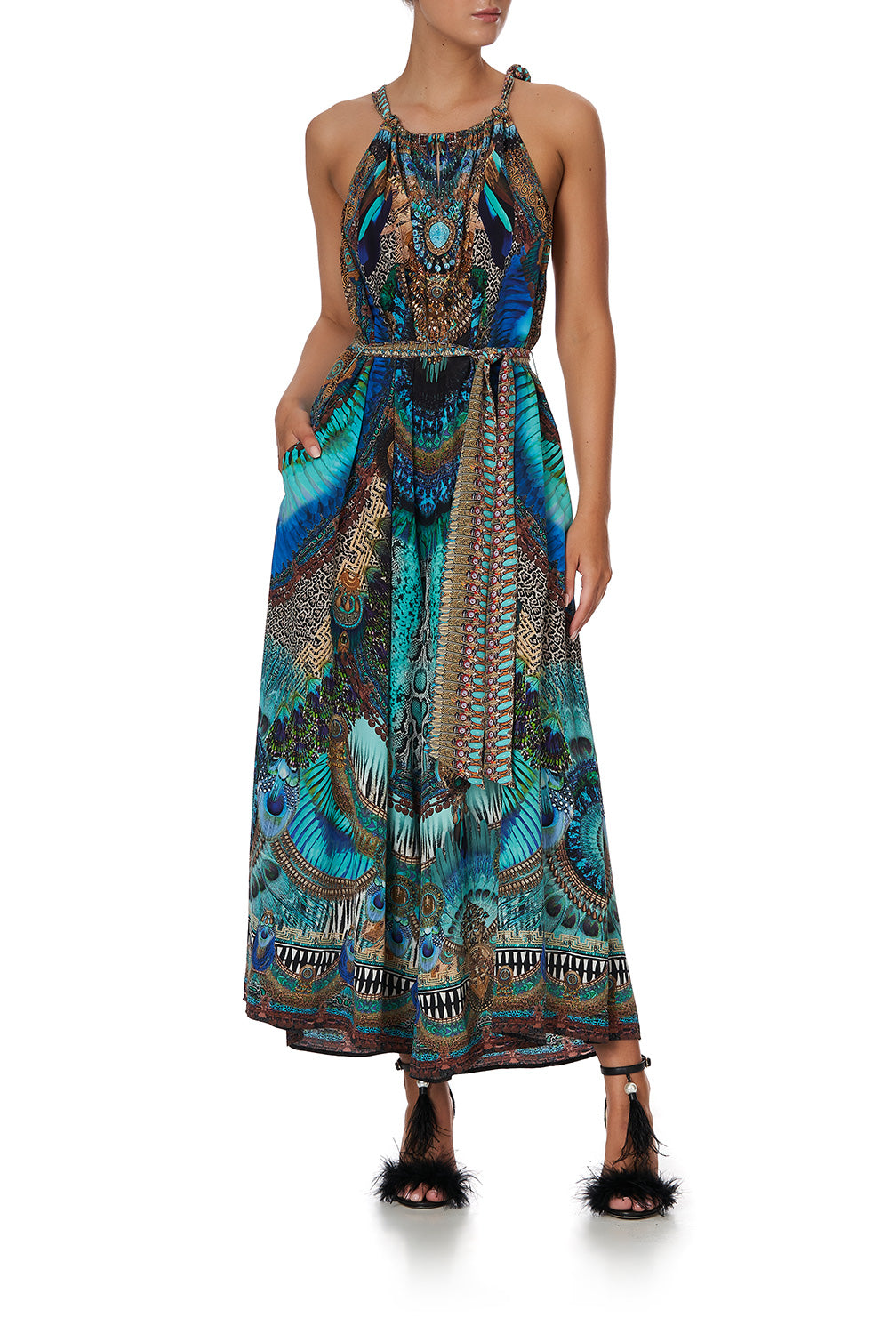 DRAWSTRING NECK JUMPSUIT TEMPLE TEMPTRESS