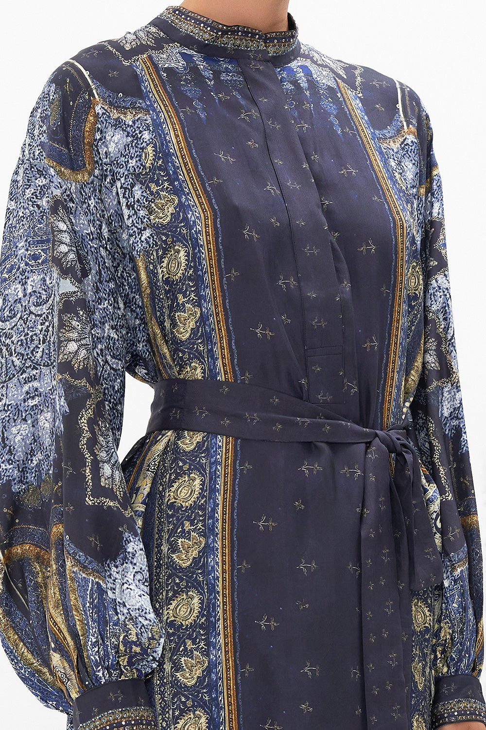 BLOUSON SLEEVE PLACKET DRESS FOREVER FAMILY