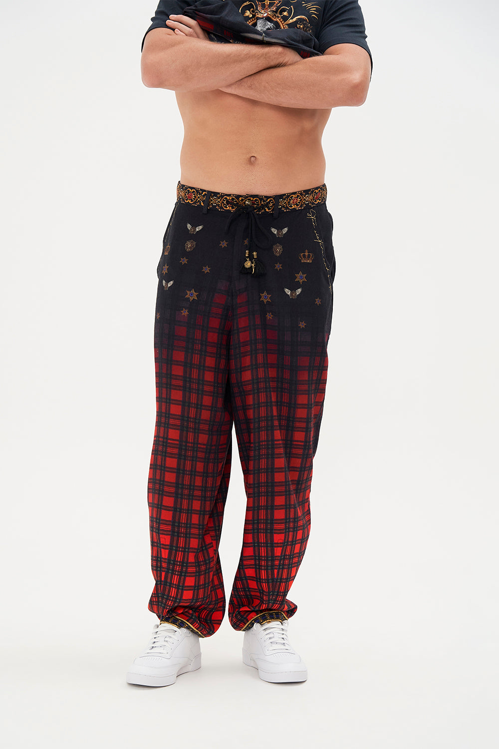 RELAXED DROPPED CROTCH PANT DO I ENTERTAIN YOU