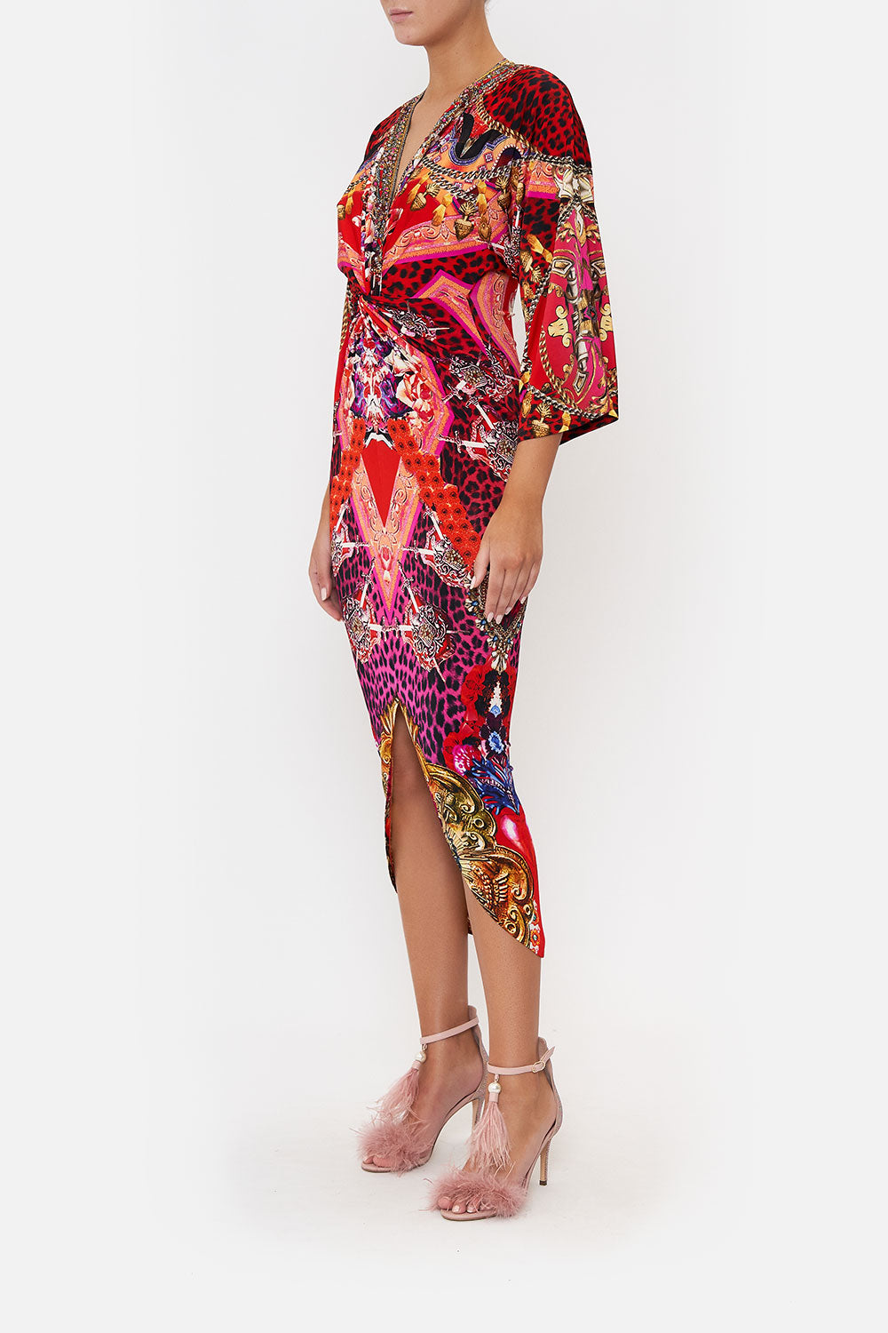 LONG SPLIT FRONT TWIST DRESS ARTESANIA MANIA