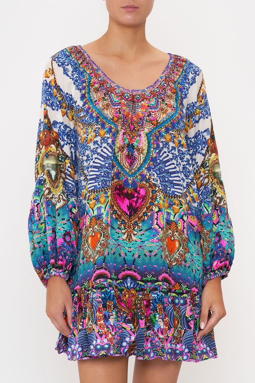 BLOUSON SLEEVE A LINE FRILL DRESS LUCKY CHARMS