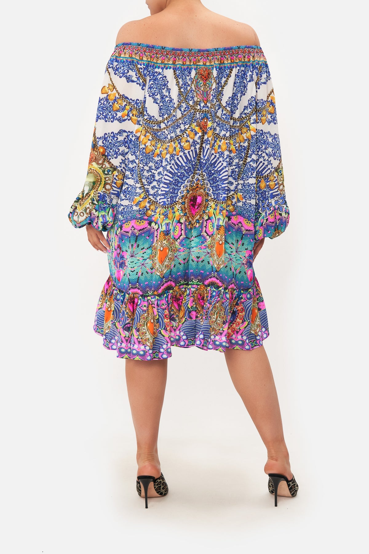 BLOUSON SLEEVE A LINE FRILL DRESS LUCKY CHARMS