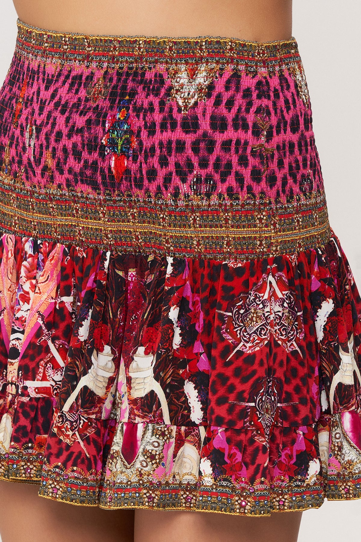 SHORT SHIRRED SKIRT ARTESANIA MANIA