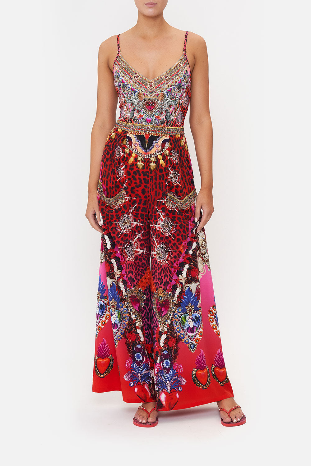 WIDE LEG TROUSER WITH FRONT POCKETS ARTESANIA MANIA