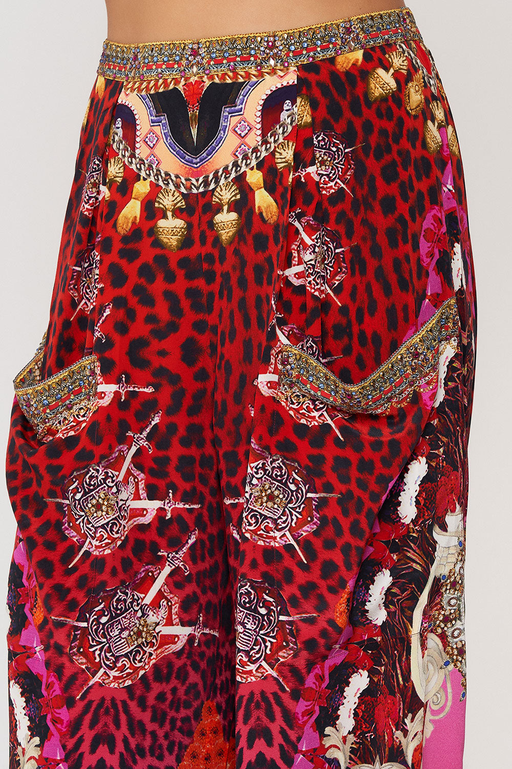 WIDE LEG TROUSER WITH FRONT POCKETS ARTESANIA MANIA