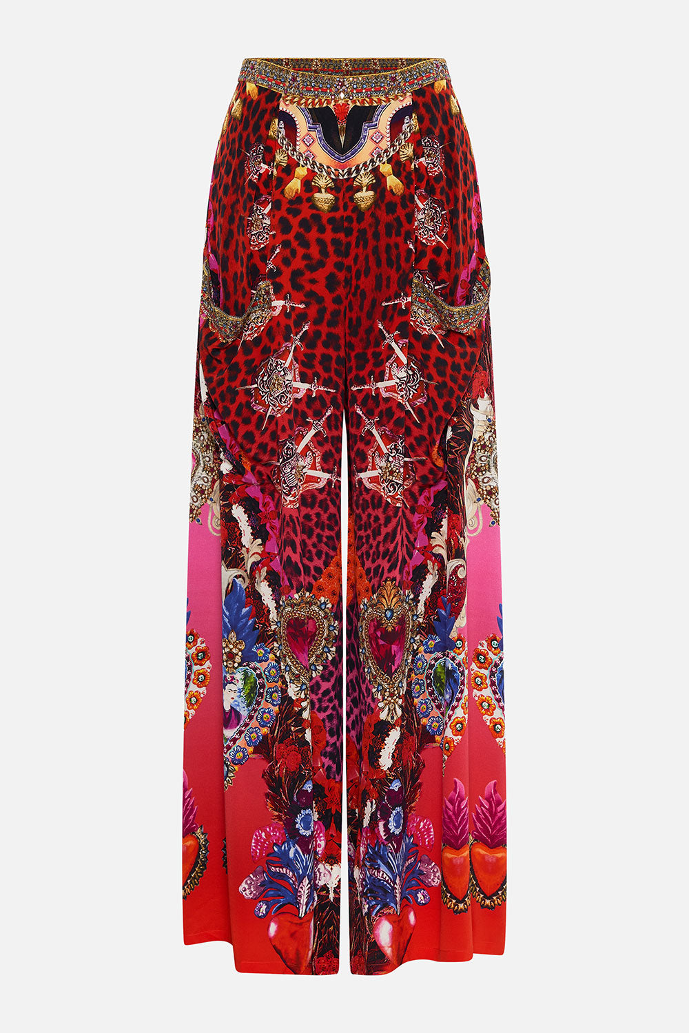 WIDE LEG TROUSER WITH FRONT POCKETS ARTESANIA MANIA