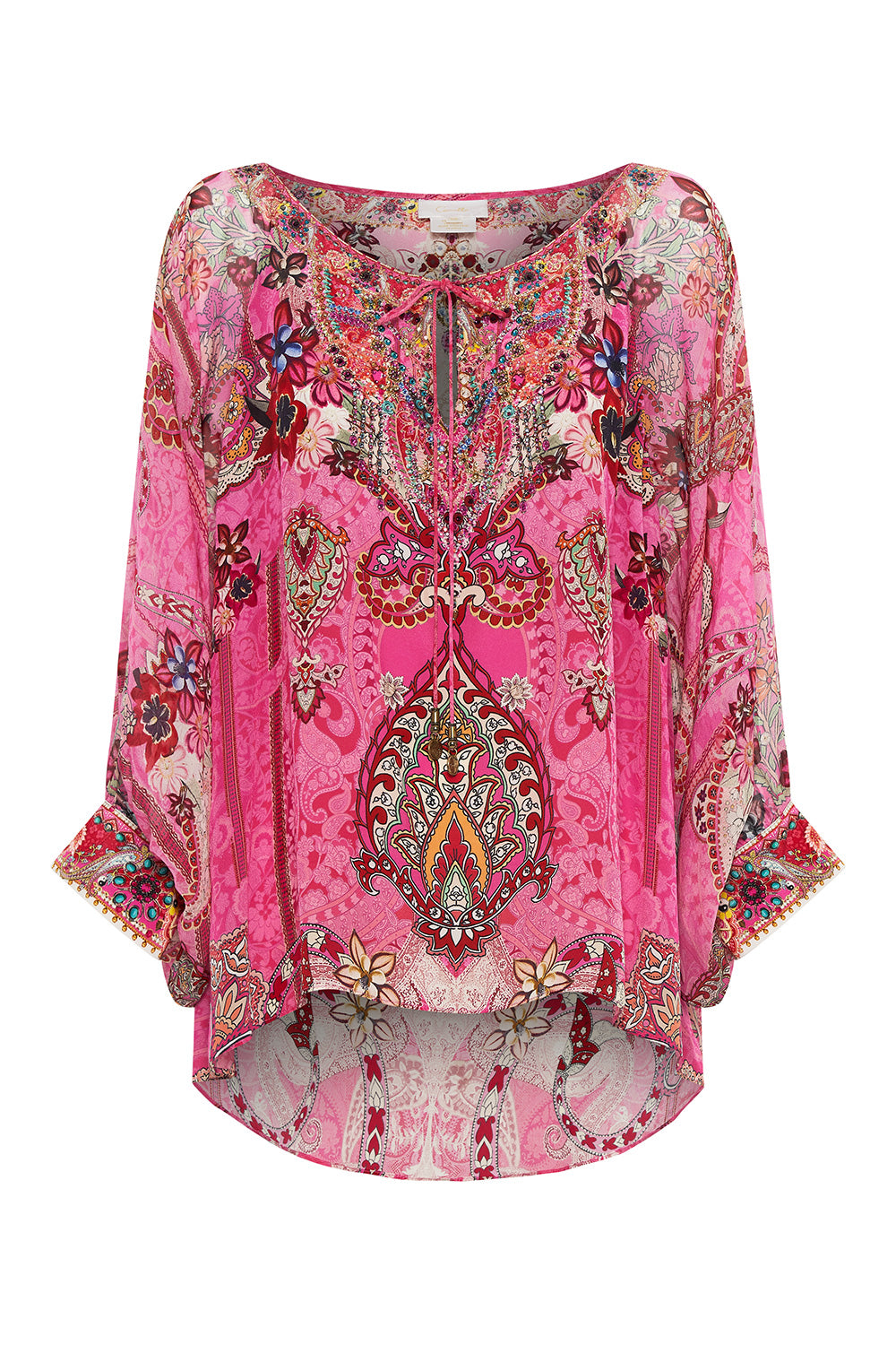 RAGLAN SLEEVE BLOUSE WITH CUFF PALISADES PAISLEY