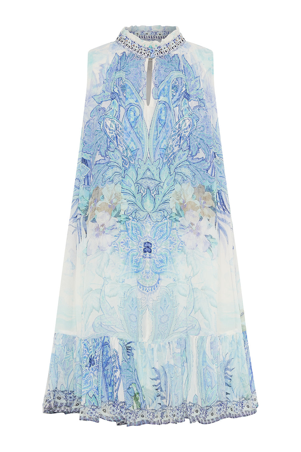 HIGH NECK RUFFLE DRESS CALI DREAMING